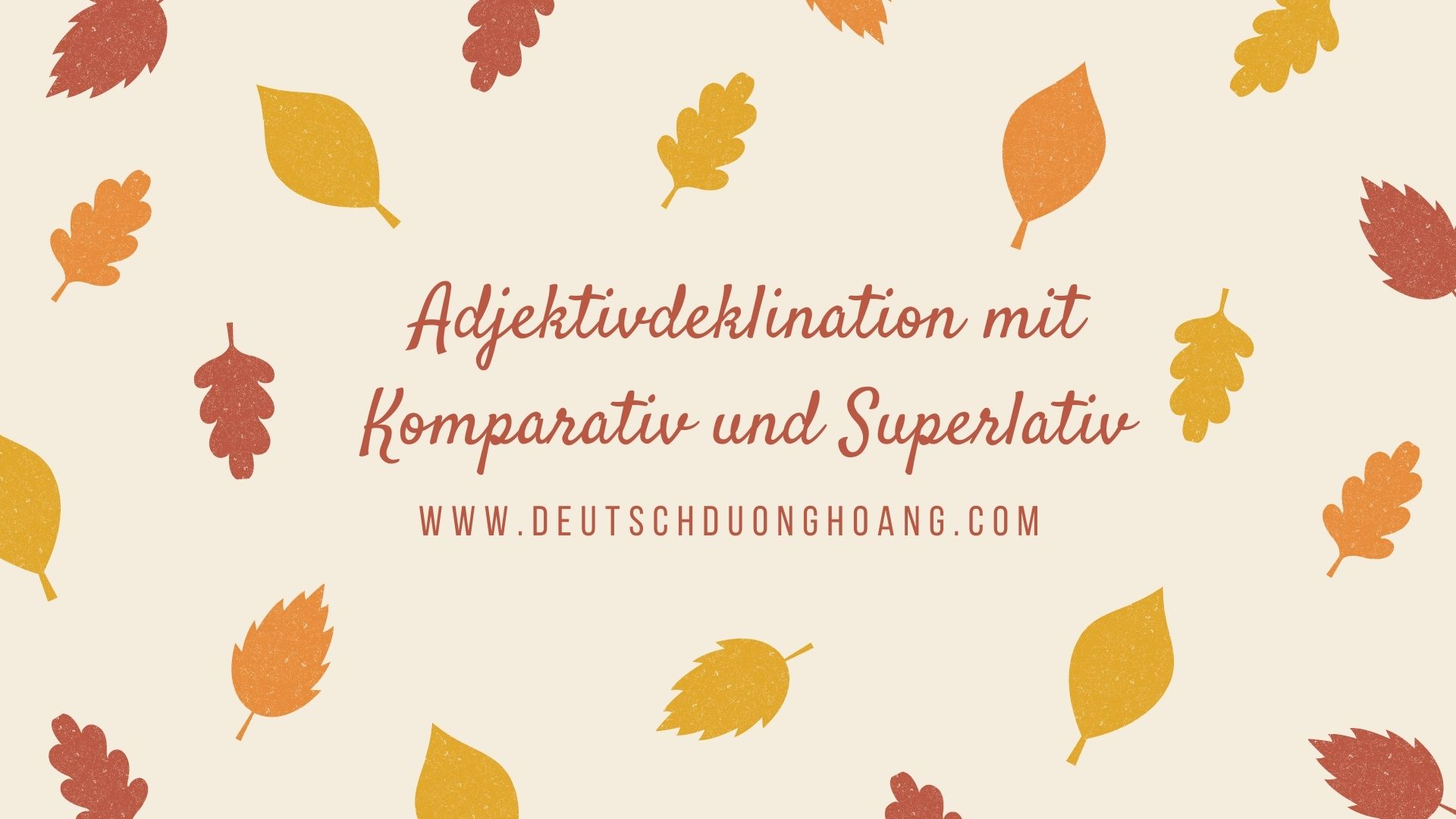 Tính từ_Bài 16: Chia đuôi tính từ với so sánh hơn và so sánh nhất (Adjektivdeklination mit Komparativ und Superlativ) - Deutsch Duong Hoang