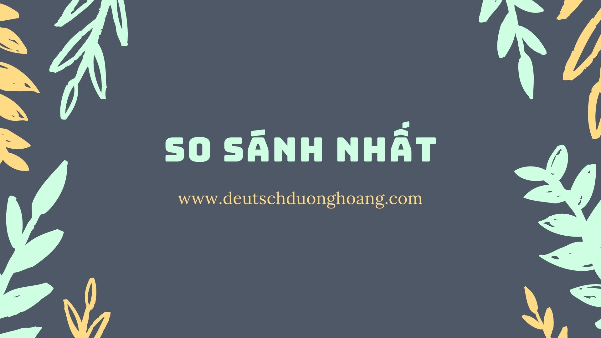 Tính từ_Bài 14: So sánh nhất (der Superlativ) - Deutsch Duong Hoang